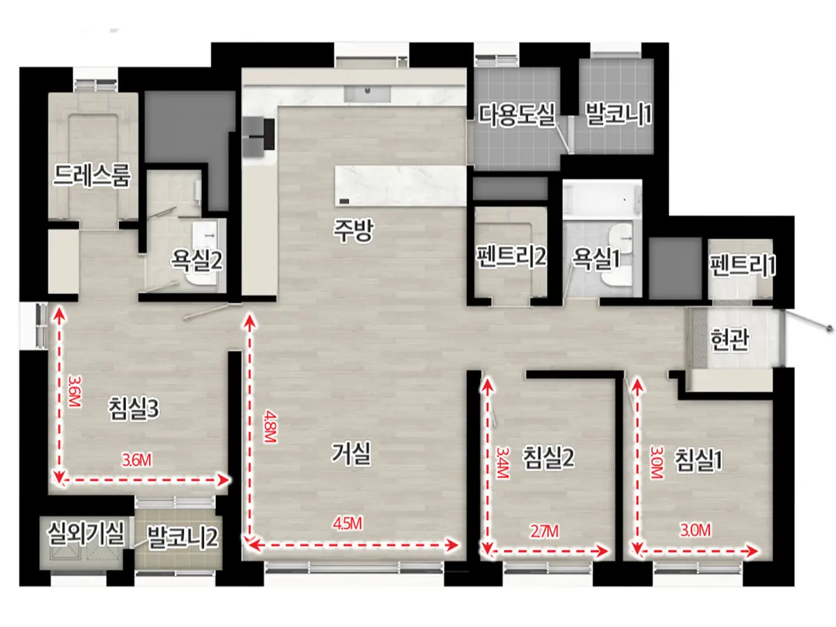청주 민간 임대아파트 84타입 도면